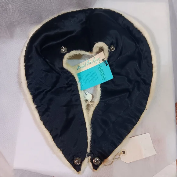 Marshall Field & Co Vintage Womens Cream Kobi Mink Collar Pin On Attachable - Picture 13 of 16